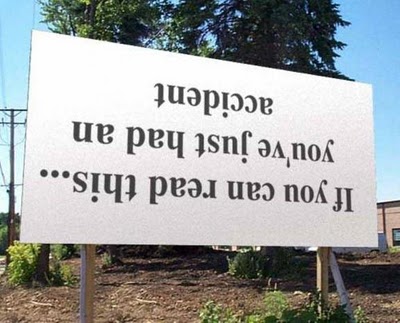 Funny Signs/Sign Boards Pictures » Funny accident sign board
