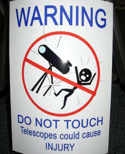 Funny Telescope Sign Board