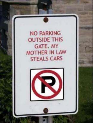 Funny no parking sign board