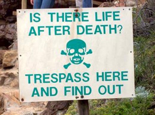 Funny Trespassing Sign Board