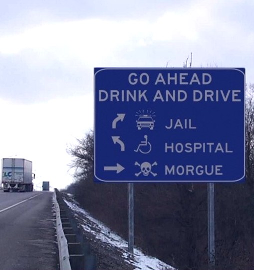 Funny Drunk Driving Sign