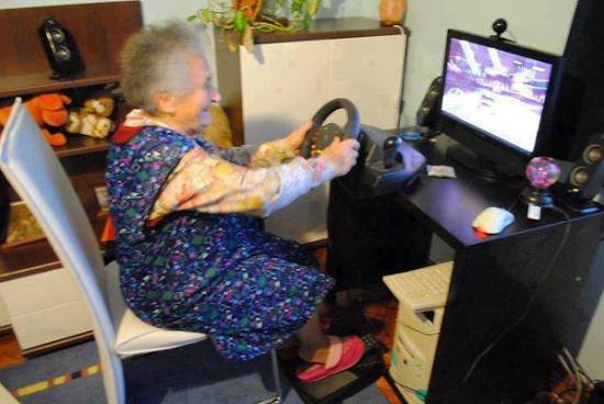Grandma Having Fun