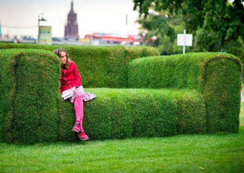 Green garden sofa
