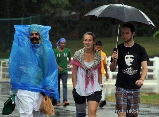 Funny Raincoat Jugaad Of Man