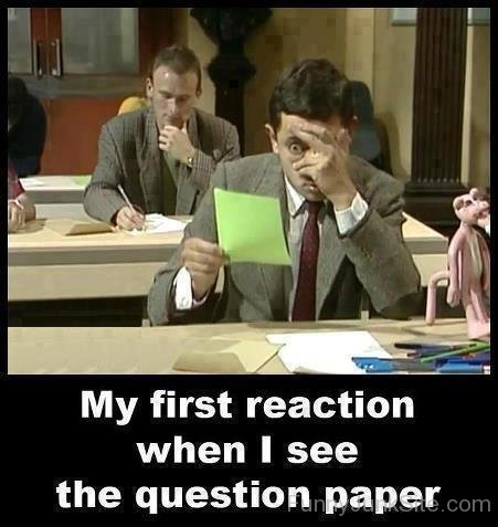 Mr Bean See The Question Paper Funny Meme