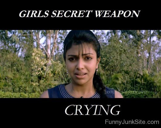 Picture Of Girls Secret Weapon-Crying Funny Girl