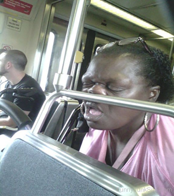 Funny Human Pictures » Sleeping Aunty Funny Photo