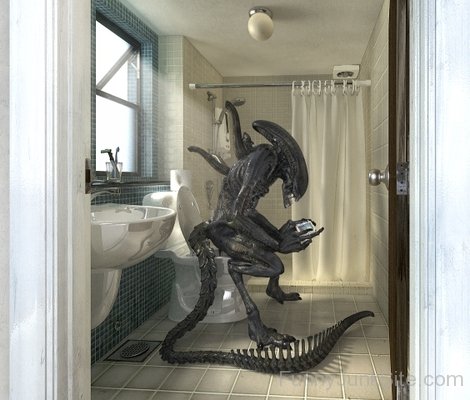 Alien In Bathroom