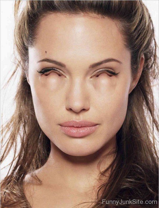 Angelina Jolie With Nose Eyes