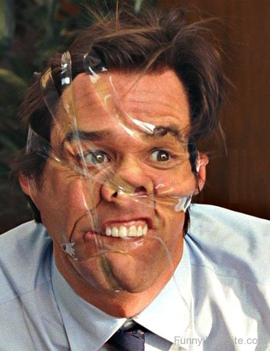 Funny Jim Carrey Wrapped With Tape