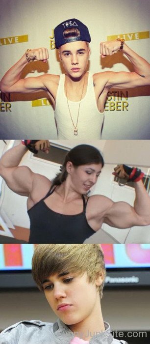 Funny Justin Bieber Muscles Skinny