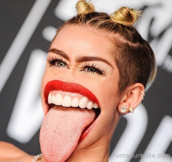 Miley Cyrus Large Tongue