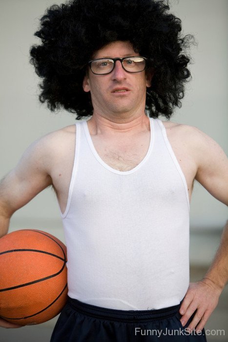 Basketball Player Funny Afro Hair