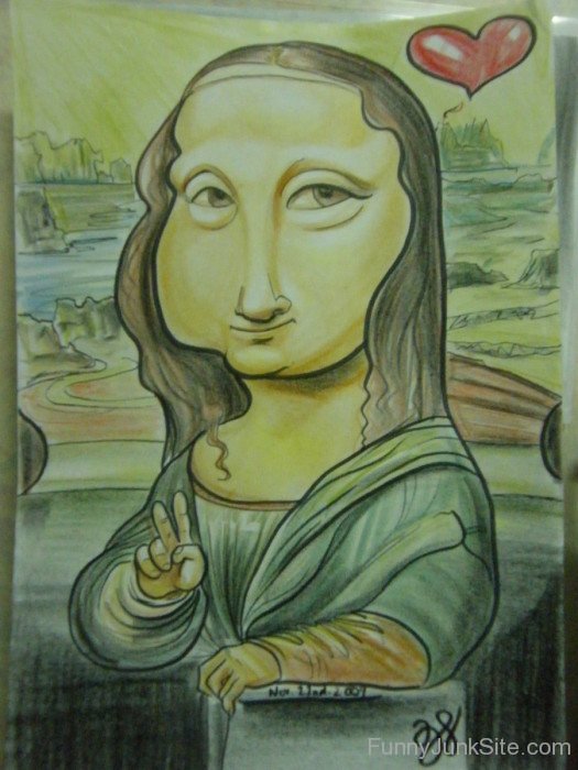 Funny Mona Lisa Cartoon