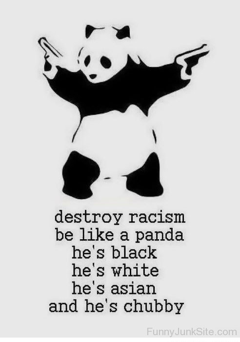 Funny Panda Asian Black White