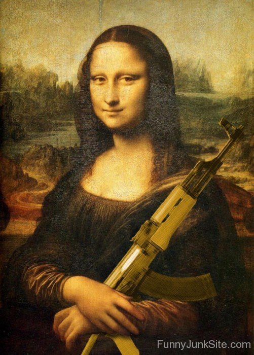 Mona Lisa With Gun