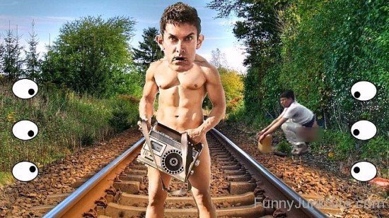 Aamir On Railway Line