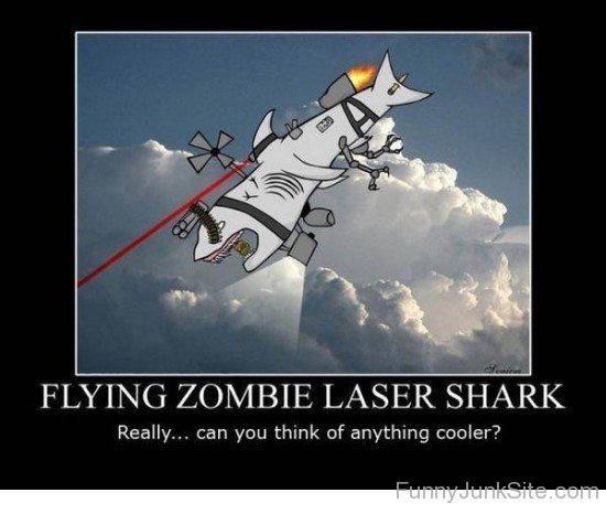 Flying Zombie Laser Shark