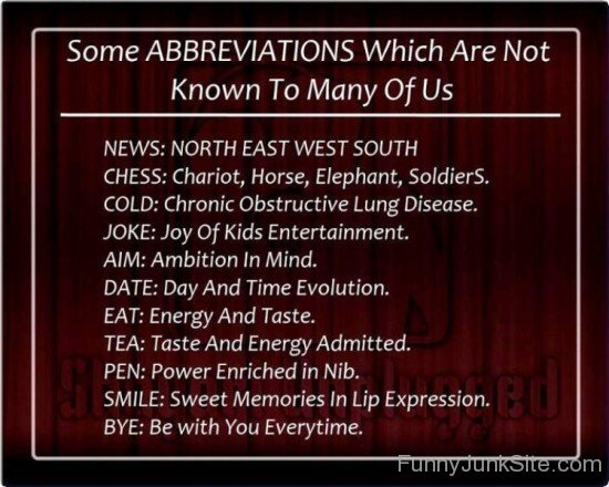 Some Abbreviations Which Are Not-peq137