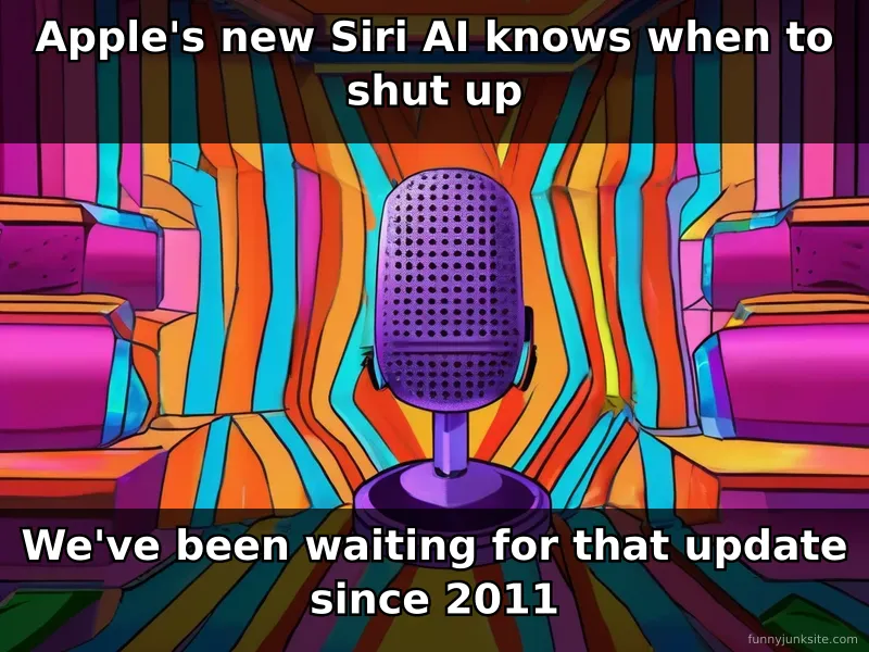 Funny Apple Siri meme about the AI finally learning to stop talking