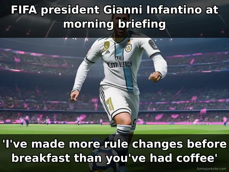 Gianni Infantino FIFA meme about rule changes, funny sports humor