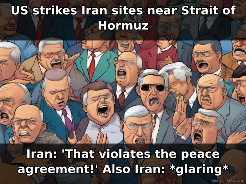 Iran US tensions meme about strikes near Strait of Hormuz funny