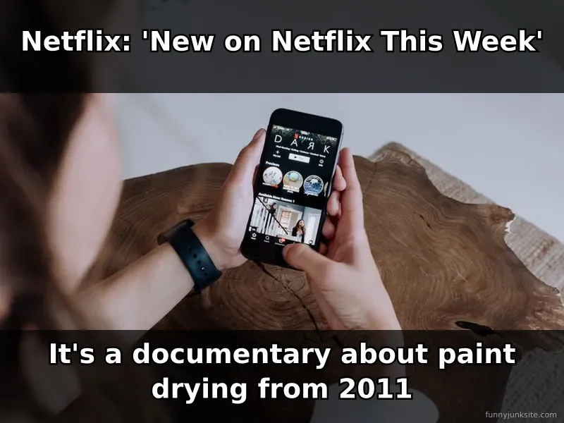 Funny Netflix meme about questionable 'new' content selections. Netflix meme humor.