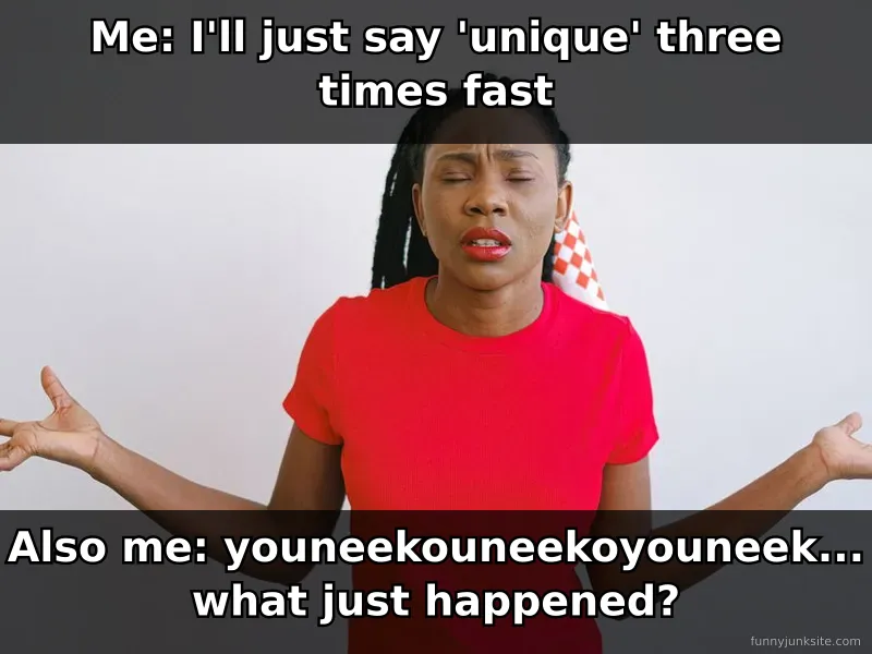 Funny meme about struggling with tongue twisters, confused facial expression, relatable speech humor.