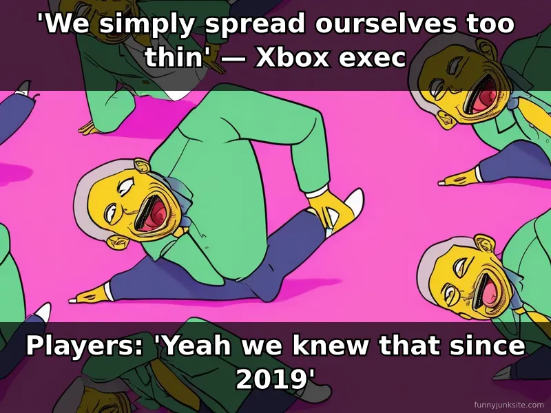 Xbox restructuring meme about spreading too thin funny gaming news