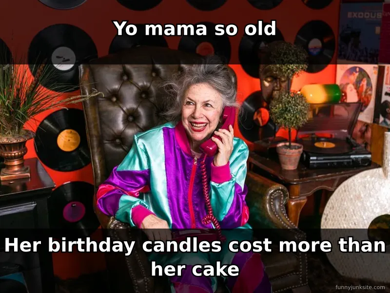Funny yo mama joke meme with retro comedy style, classic family-friendly joke format