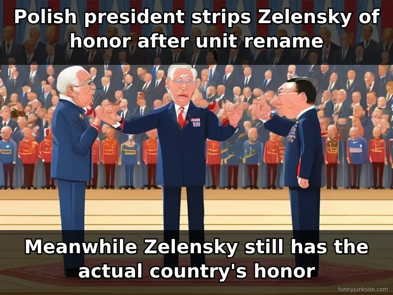Zelensky news meme: political diplomatic moment, funny news about honor dispute, international relations humor